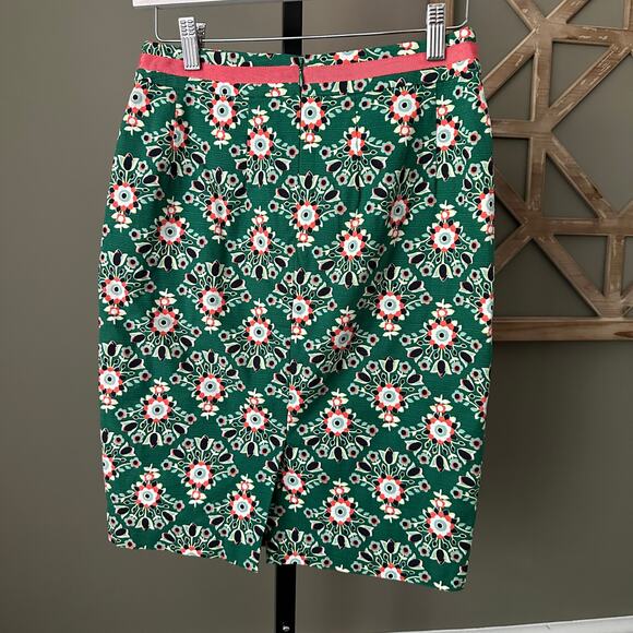 Boden Green Floral Pencil Skirt Size 2 Petite - Picture 3 of 6